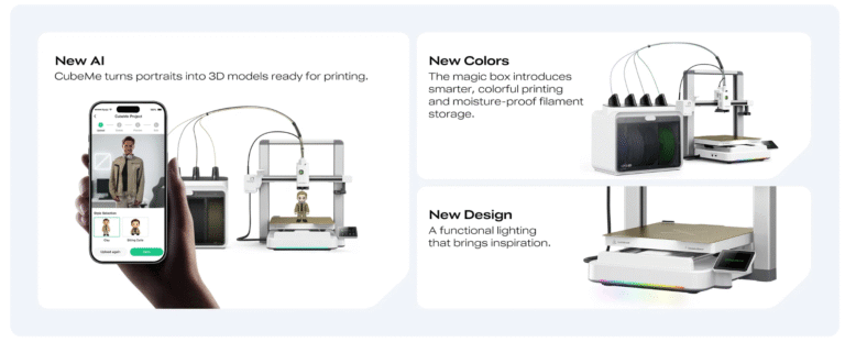 Creality SPARX i7 Color Combo 3D Drucker mit neuen Funktionen und smarter Farbtechnologie.