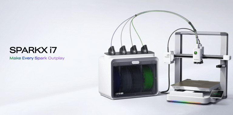 Creality SPARX i7 Color Combo 3D Drucker mit Vierfarb-Drucksystem und Automatisierung.
