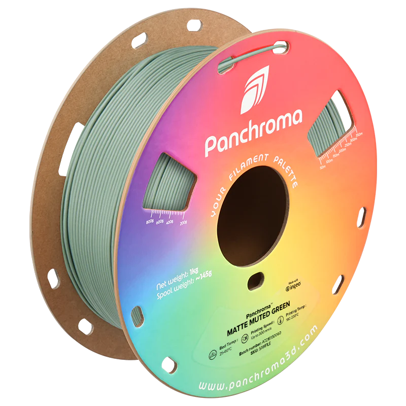 Polymaker Panchroma PLA Matte Filament in Muted Green, Spule