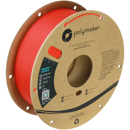 Polymaker PolyLite LW-PLA das leichte PLA Filament orange auf Spule für 3D-Druck Anwendungen