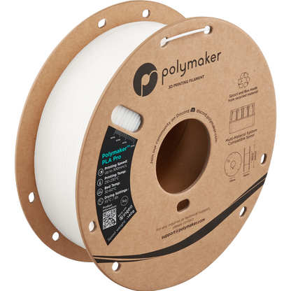 Polymaker PLA Pro Filament in Weiß, 1,75 mm, 1-kg-Spule