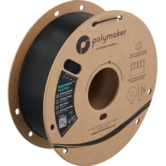 Polymaker PLA Pro Filament in Schwarz, 1,75 mm, 1-kg-Spule