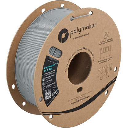 Polymaker PLA Pro Filament in Grau, 1,75 mm, 1-kg-Spule