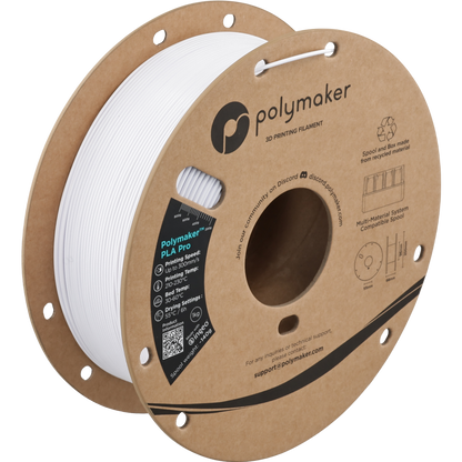 Polymaker PLA Pro Filament in Kaltweiß, 1,75 mm, 1-kg-Spule