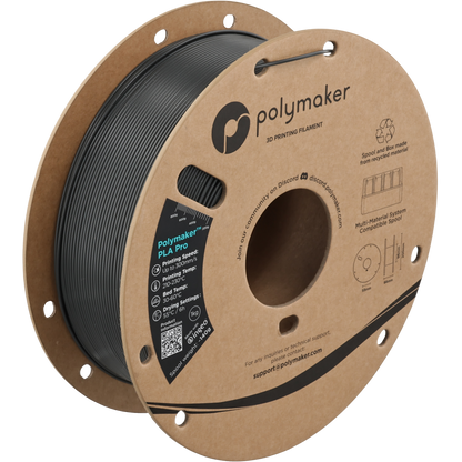 Polymaker PLA Pro Filament in Dunkelgrau, 1,75 mm, 1-kg-Spule