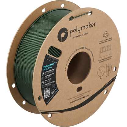 Polymaker PLA Pro Filament in Metallic Grün, 1,75 mm, 1-kg-Spule