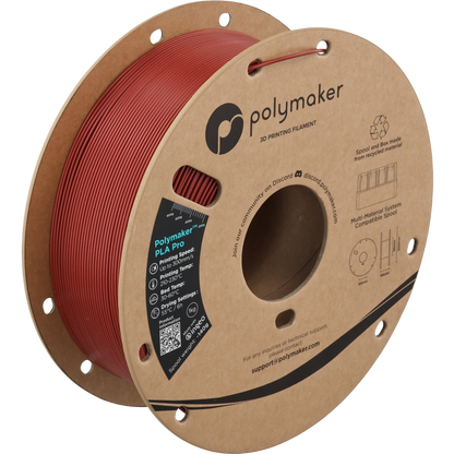 Polymaker PLA Pro Filament in Metallic Dunkelrot, 1,75 mm, 1-kg-Spule