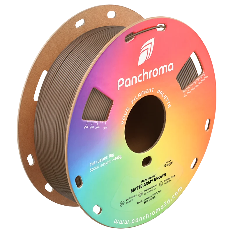 Polymaker Panchroma PLA Matte Filament in Army Brown, Spule